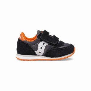 Kids' Saucony Baby Jazz Hook & Loop Sneakers Black / Grey / Orange | UAE S82641-F80