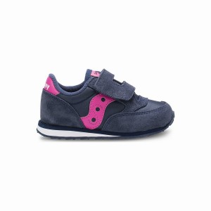 Kids' Saucony Baby Jazz Hook & Loop Sneakers Navy / Pink | UAE S73064-W46