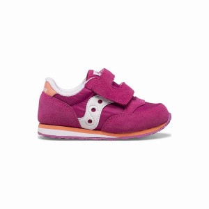 Kids' Saucony Baby Jazz Hook & Loop Sneakers Fuchsia / Coral / White | UAE S52176-U57