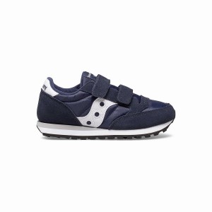 Kids' Saucony Jazz Double Hook & Loop Sneakers Navy / White | UAE S83720-S92