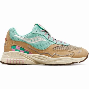 Men's Saucony 3D Grid Hurricane Earth Citizen Sneakers Turquoise / Grey | UAE S70426-G76