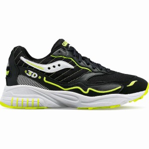 Men's Saucony 3D Grid Hurricane Sneakers Black / White | UAE S20659-W39