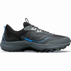 Men's Saucony Aura TR GTX Trail Running Shoes Grey / Black | UAE S62478-Q15