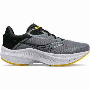 Men's Saucony Axon 3 Running Shoes Grey / Yellow | UAE S85290-Q15