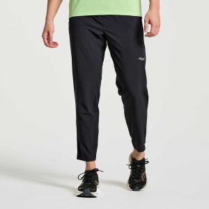 Men's Saucony Boston Woven Pants Black | UAE S19475-F79