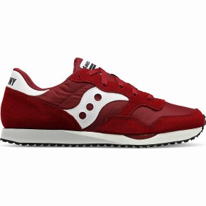 Men's Saucony DXN Trainer Sneakers Burgundy / White | UAE S89163-X51