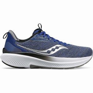 Men's Saucony Echelon 9 Wide Running Shoes Indigo / Black | UAE S29807-B37