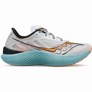 Men's Saucony Endorphin Pro 3 Running Shoes Grey / Orange | UAE S09174-Q04