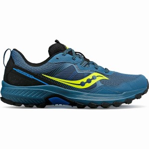 Men's Saucony Excursion TR16 Trail Running Shoes Blue / Black | UAE S17346-Y92