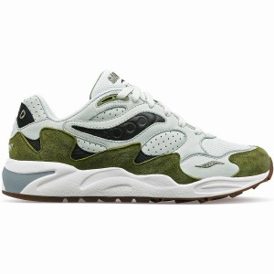 Men's Saucony Grid Shadow 2 Sneakers Green / Green | UAE S58064-P36