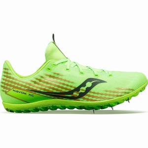 Men's Saucony Havok XC 3 Spike Track Spikes Green | UAE S67203-W23