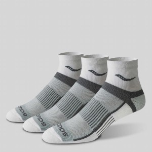 Men's Saucony Inferno Quarter 3-Pack Socks White | UAE S98053-Y81