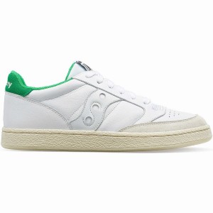 Men's Saucony Jazz Court Athletic Sneakers White / Green | UAE S79850-M46