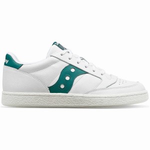 Men's Saucony Jazz Court PU Sneakers White / Green | UAE S05684-A27