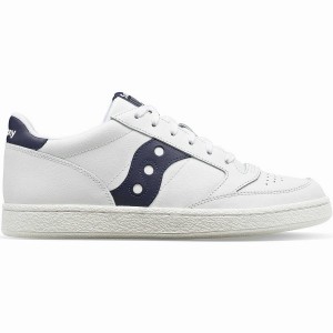 Men's Saucony Jazz Court PU Sneakers White / Navy | UAE S78950-W80