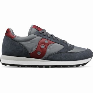 Men's Saucony Jazz Original Sneakers Grey / Dark Red | UAE S13562-V38