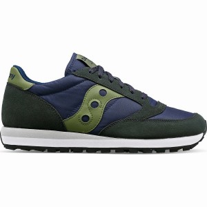 Men's Saucony Jazz Original Sneakers Navy / Green | UAE S62389-Z75