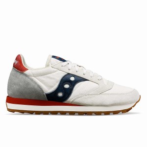 Men's Saucony Jazz Original Stonewash Sneakers White / Navy | UAE S19034-E91