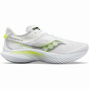 Men's Saucony Kinvara 14 Running Shoes White / Green | UAE S81320-W01