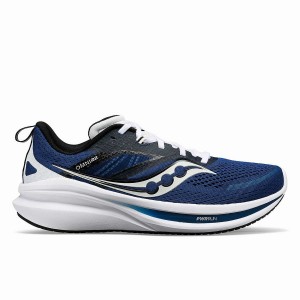 Men's Saucony Omni 22 Wide Running Shoes Bule / White | UAE S40362-P90