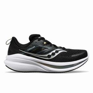 Men's Saucony Omni 22 Wide Running Shoes Black / White | UAE S87504-X60