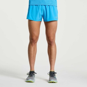 Men's Saucony Outpace 2.5" Split Shorts AZURE | UAE S81043-C64