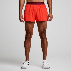 Men's Saucony Outpace 2.5" Split Shorts Red | UAE S35972-X68