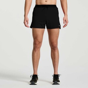 Men's Saucony Outpace 3" Shorts Black | UAE S35096-K31