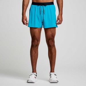 Men's Saucony Outpace 3" Shorts Blue | UAE S08239-L49