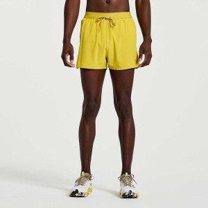 Men's Saucony Outpace 3" Shorts Yellow | UAE S46519-J70