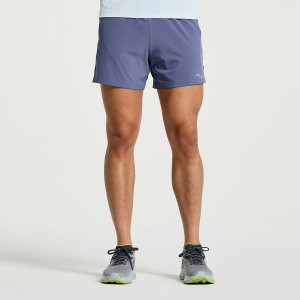 Men's Saucony Outpace 5" Shorts Blue | UAE S81296-A27