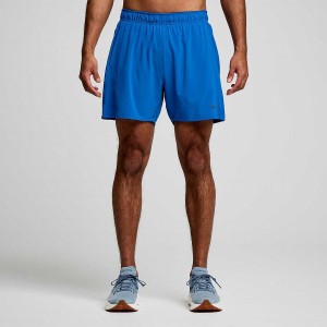 Men's Saucony Outpace 5" Shorts Blue | UAE S19548-S45