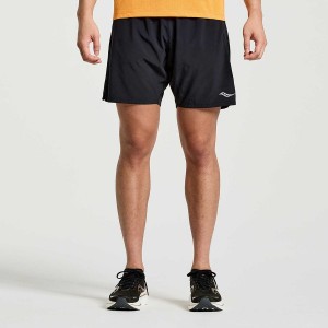 Men's Saucony Outpace 7" Shorts Black | UAE S68315-Z60