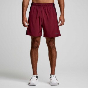 Men's Saucony Outpace 7" Shorts Red | UAE S37945-X75