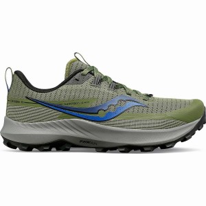 Men's Saucony Peregrine 13 Running Shoes Khaki / Black | UAE S50968-R51