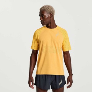 Men's Saucony Pinnacle Short Sleeve T Shirts Orange | UAE S45270-Q12