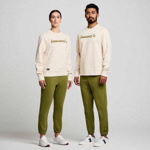 Men's Saucony Recovery Crew Sweatshirt Beige | UAE S69153-U24