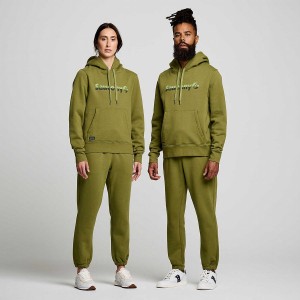 Men's Saucony Recovery Hoody Hoodie Khaki | UAE S14853-D13