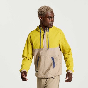 Men's Saucony Rested Anorak Tops Yellow | UAE S46153-H98