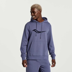 Men's Saucony Rested Hoodie Blue | UAE S92307-Q70