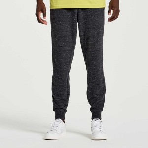 Men's Saucony Rested Sweatpants Black | UAE S19726-Z53