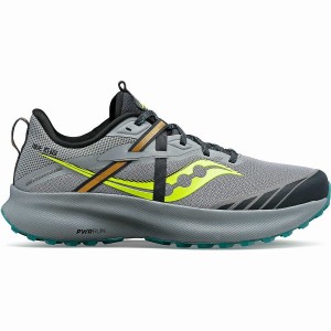 Men's Saucony Ride 15 TR Trail Running Shoes Grey / Yellow | UAE S85639-V20