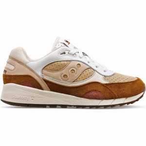 Men's Saucony Shadow 6000 Cappuccino Sneakers White / Brown | UAE S49037-J69