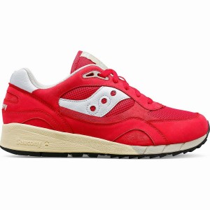 Men's Saucony Shadow 6000 Premium Sneakers Red / White | UAE S53947-A13