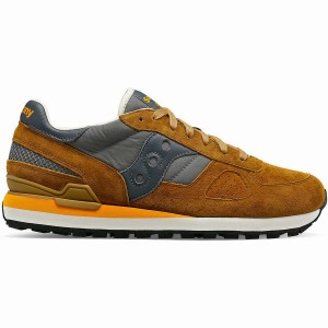 Men's Saucony Shadow Original Premium Sneakers Brown / Grey | UAE S70851-M37