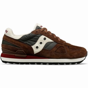 Men's Saucony Shadow Original Premium Sneakers Brown / Green | UAE S61284-S96