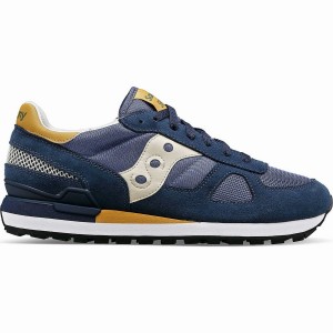 Men's Saucony Shadow Original Sneakers Navy / Brown | UAE S27985-G81