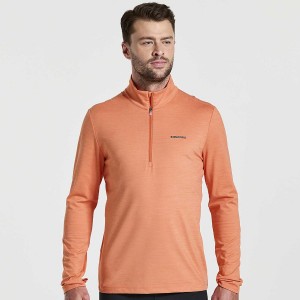 Men's Saucony Solstice 1/4 Zip Tops Orange | UAE S75340-T62