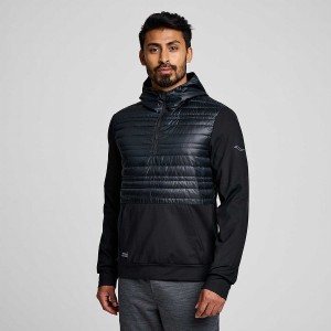 Men's Saucony Solstice Oysterpuff Hoody Jackets Black | UAE S28061-S86