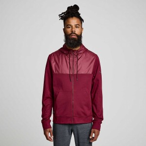 Men's Saucony Solstice Zip Hoody Tops Red | UAE S49061-C29